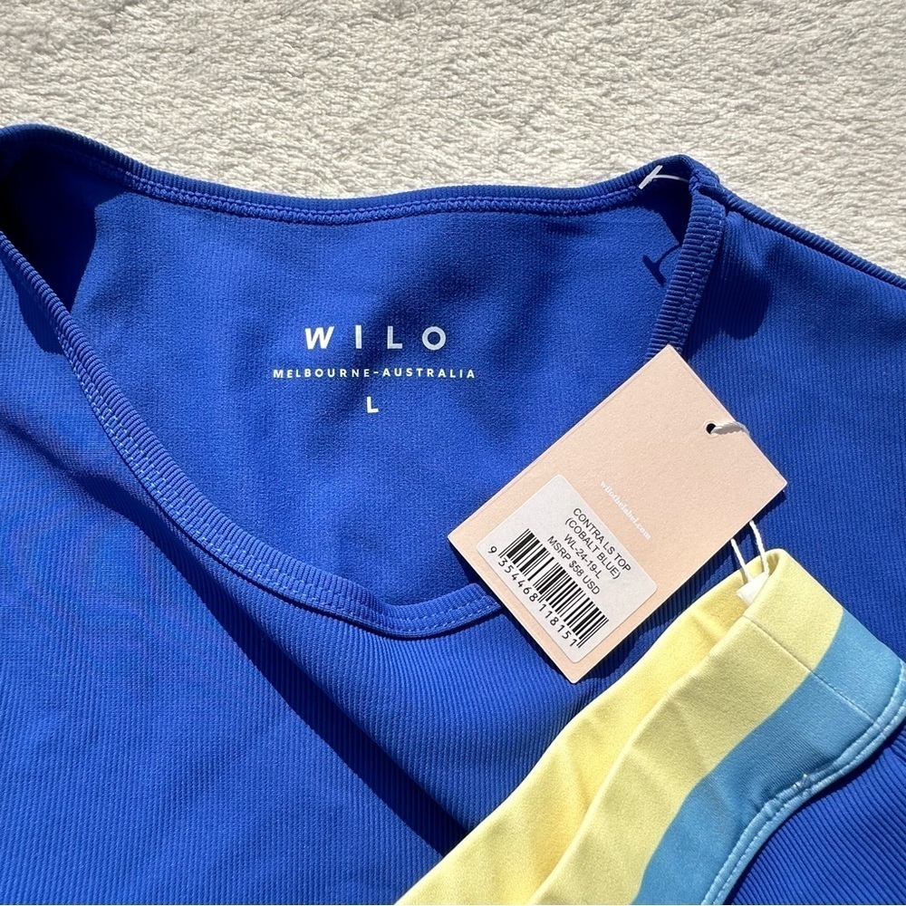 Cropped Long-Sleeve Athletic Top in Royal Blue - Picture 6 of 11